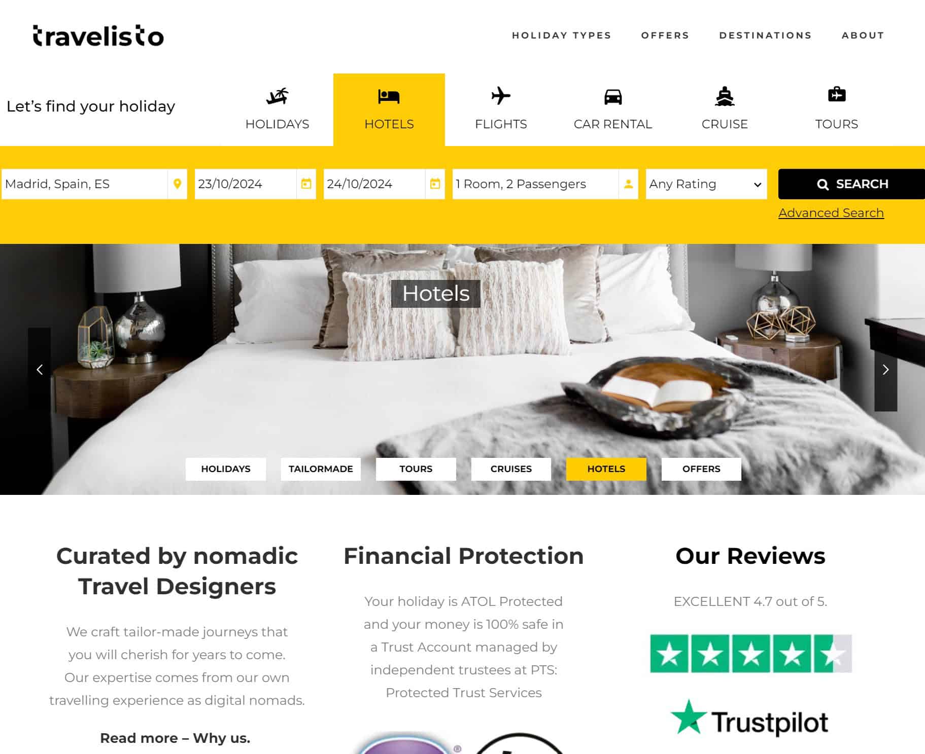 Travelisto lets find your holiday nomadic travel experts